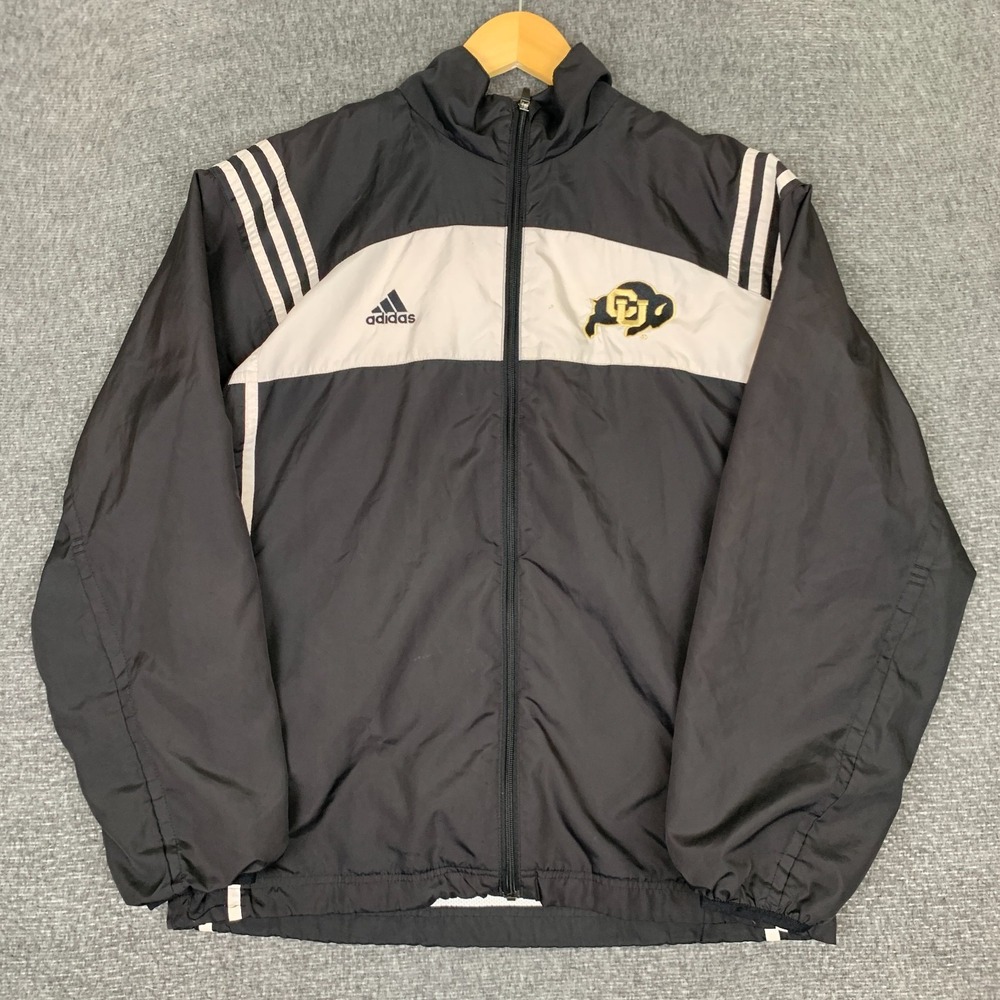 Vintage Adidas Colorado Buffaloes Track Jacket Mens Small Black Full Zip NCAA
